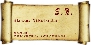 Straus Nikoletta névjegykártya